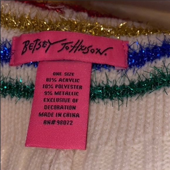Betsey Johnson| Cream and Rainbow Pom Pom Beanie - Picture 3 of 4